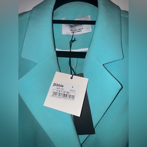 Bubble Teal Cropped Blazer NWT - Picture 2 of 5